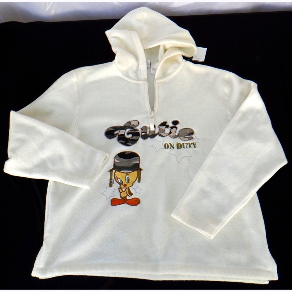 Looney Tunes Tweety Bird cream zip hoodie